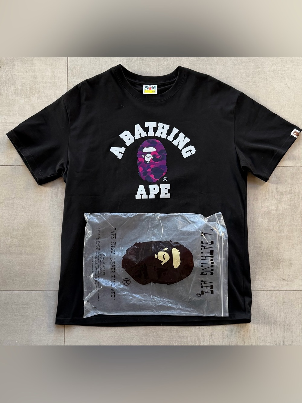 A Bathing Ape Black Short Sleeve Logo Tee